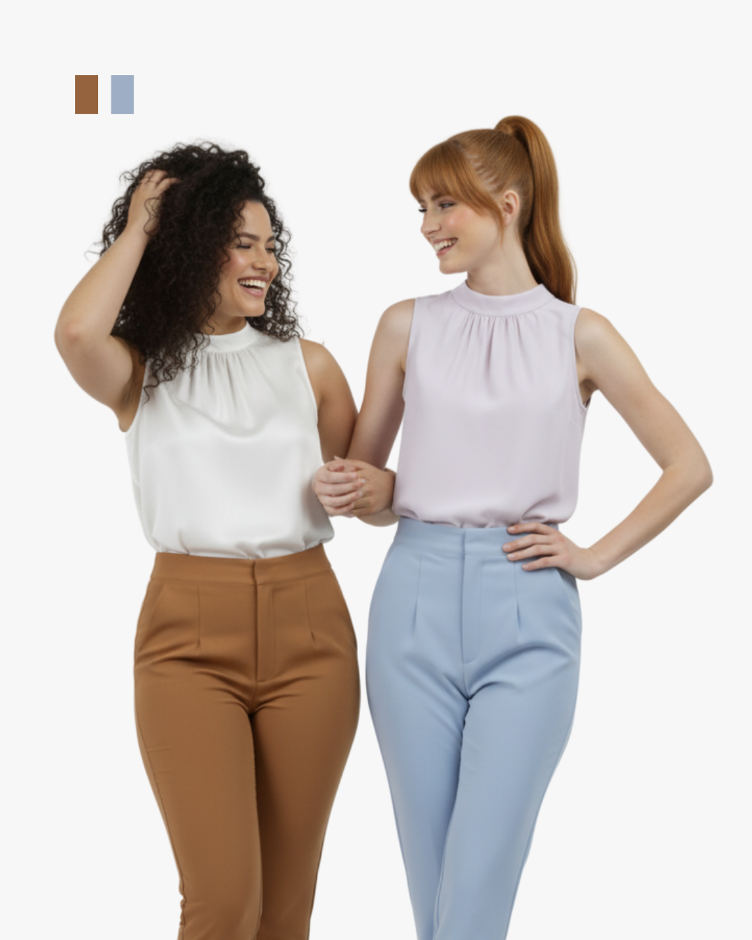 Straight Pants - Silueta ajustada tiro alto con bota recta