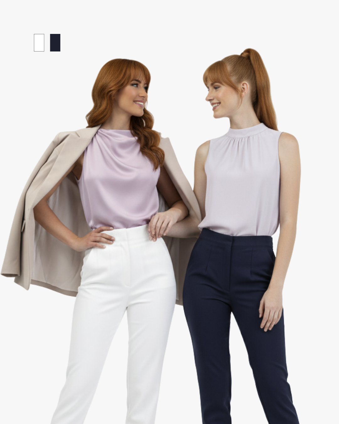 Straight Pants - Silueta ajustada tiro alto con bota recta