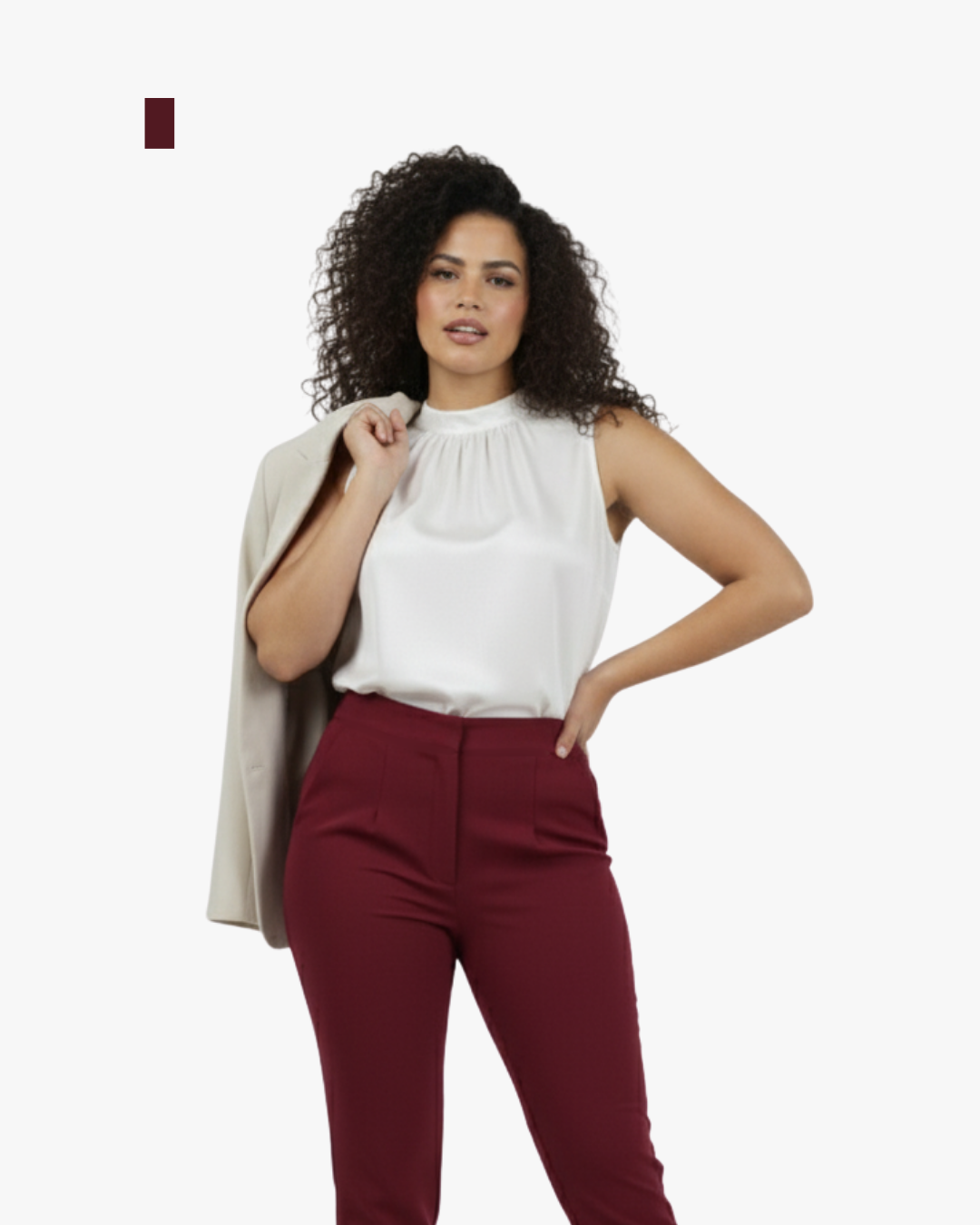 Straight Pants - Silueta ajustada tiro alto con bota recta