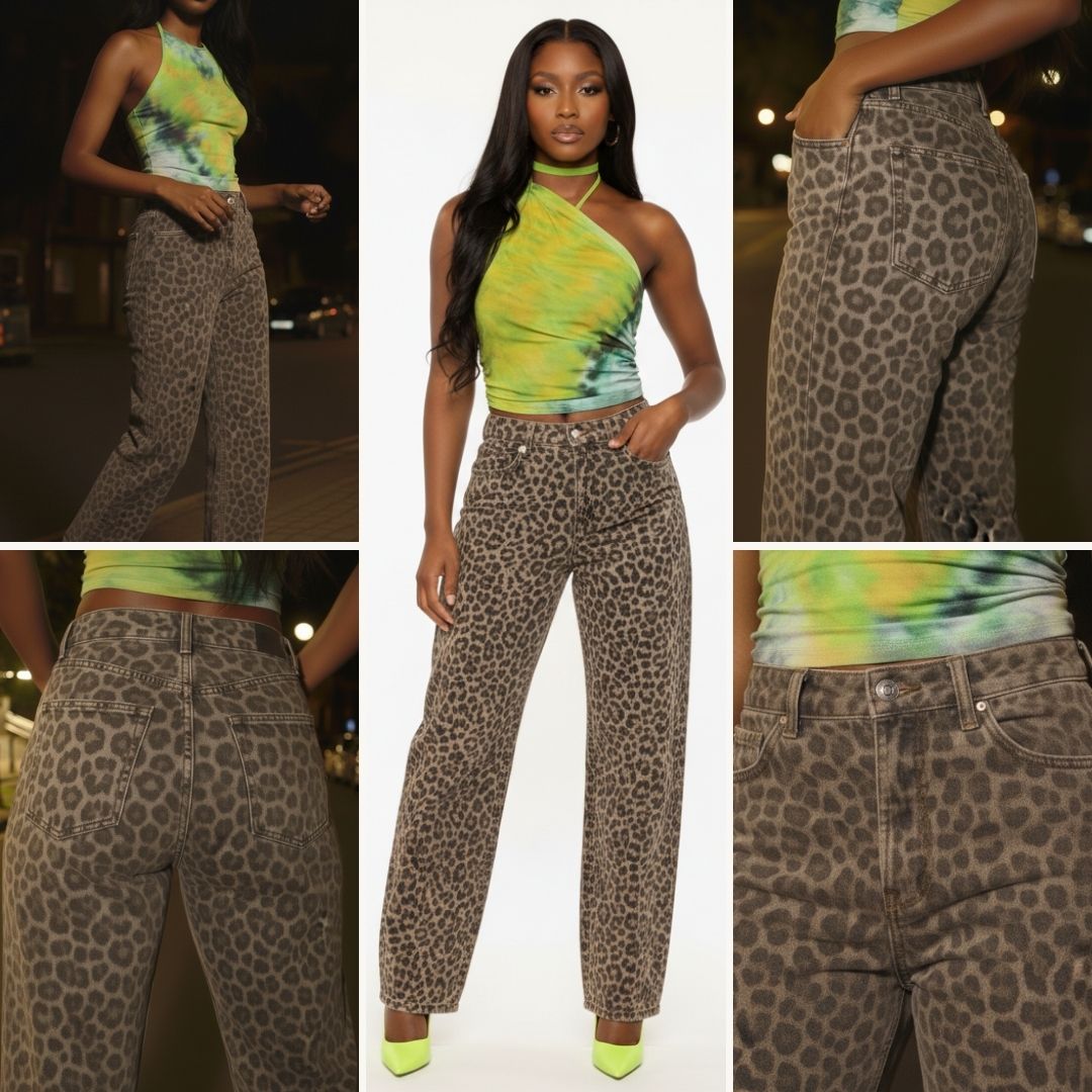 Pantalón Oversize Animal Print Leopardo