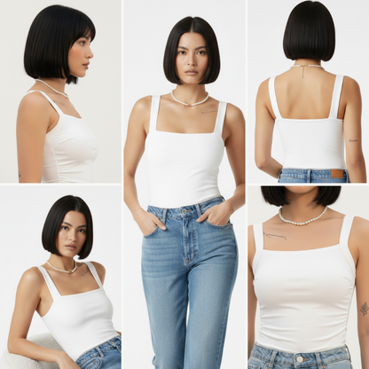 Blusa básica con sujetador integrado Slim Fit