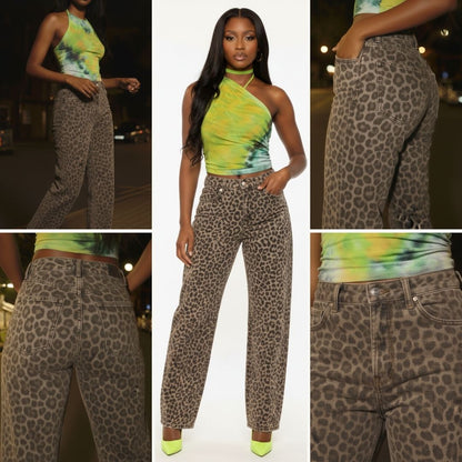 Pantalón Oversize Animal Print Leopardo