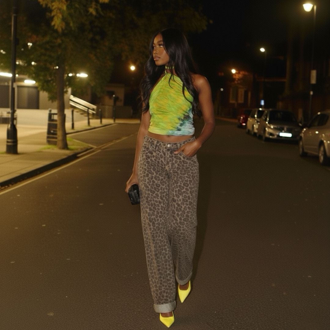 Pantalón Oversize Animal Print Leopardo