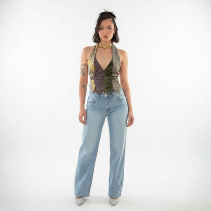 Jeans Oversize Brillantes 70s Style – Pantalón Bota Ancha