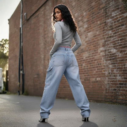 Jean Baggy Bruma  con Riata Lateral y Corte Amplio