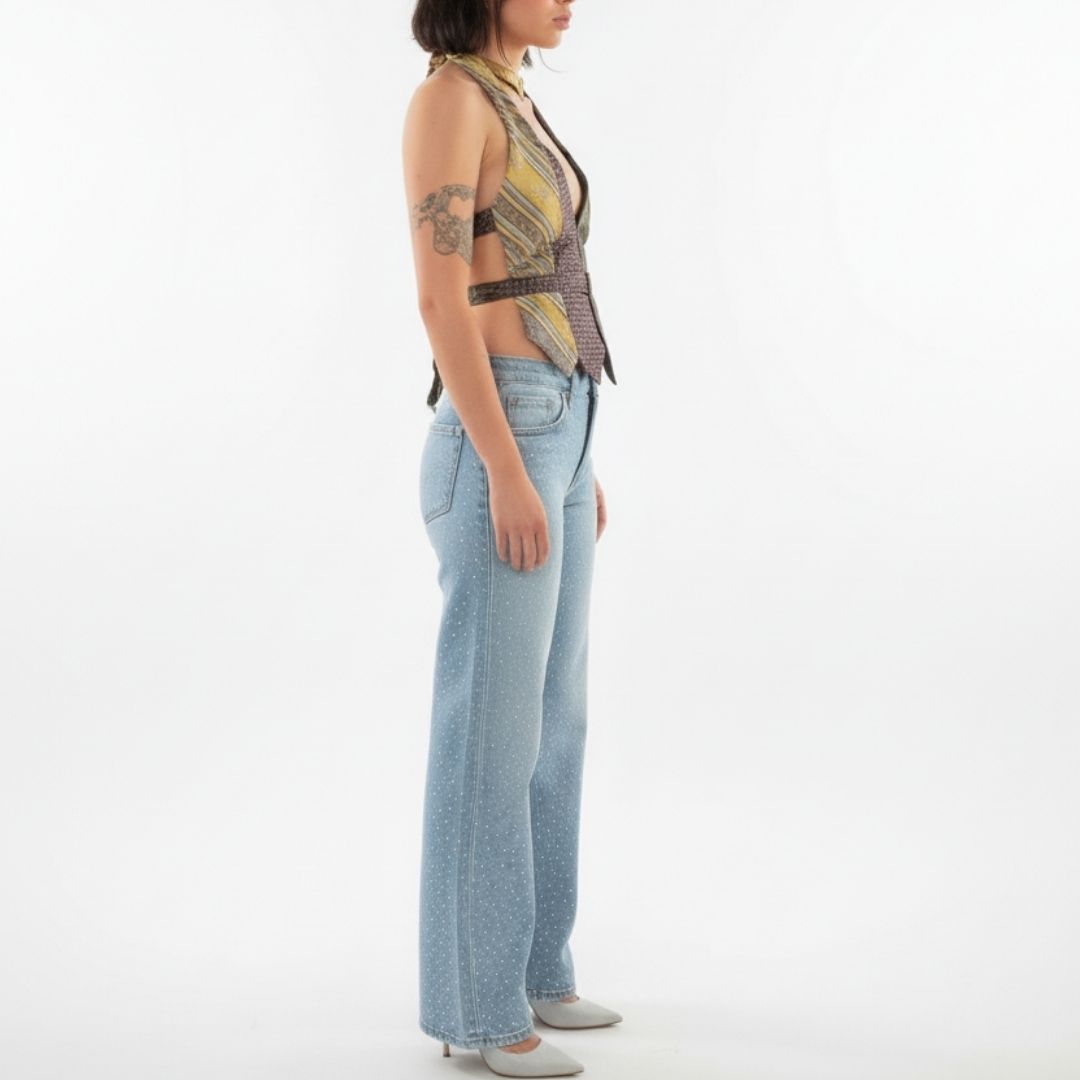 Jeans Oversize Brillantes 70s Style – Pantalón Bota Ancha