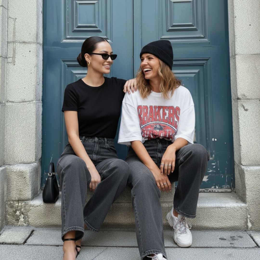 Jean Gris Tiro Alto Bota Ancha para Dama