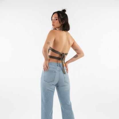 Jeans Oversize Brillantes 70s Style – Pantalón Bota Ancha