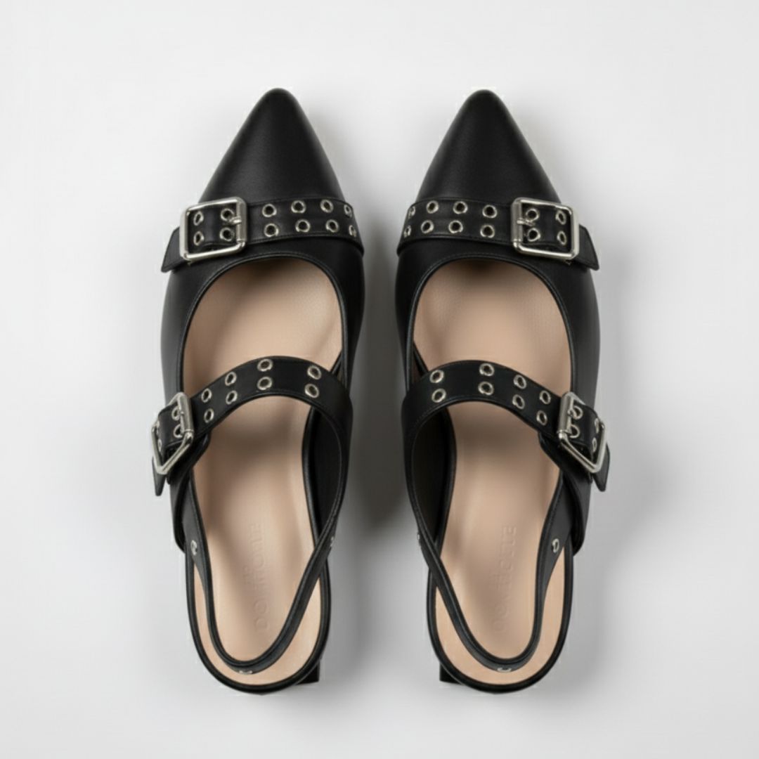 Baletas Chic de Cuero Vegano Punta Fina