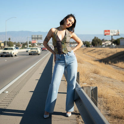 Jeans Oversize Brillantes 70s Style – Pantalón Bota Ancha